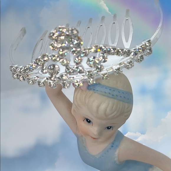 Vtg Rhinestone Flower Tiara Comb - Picture 5 of 6